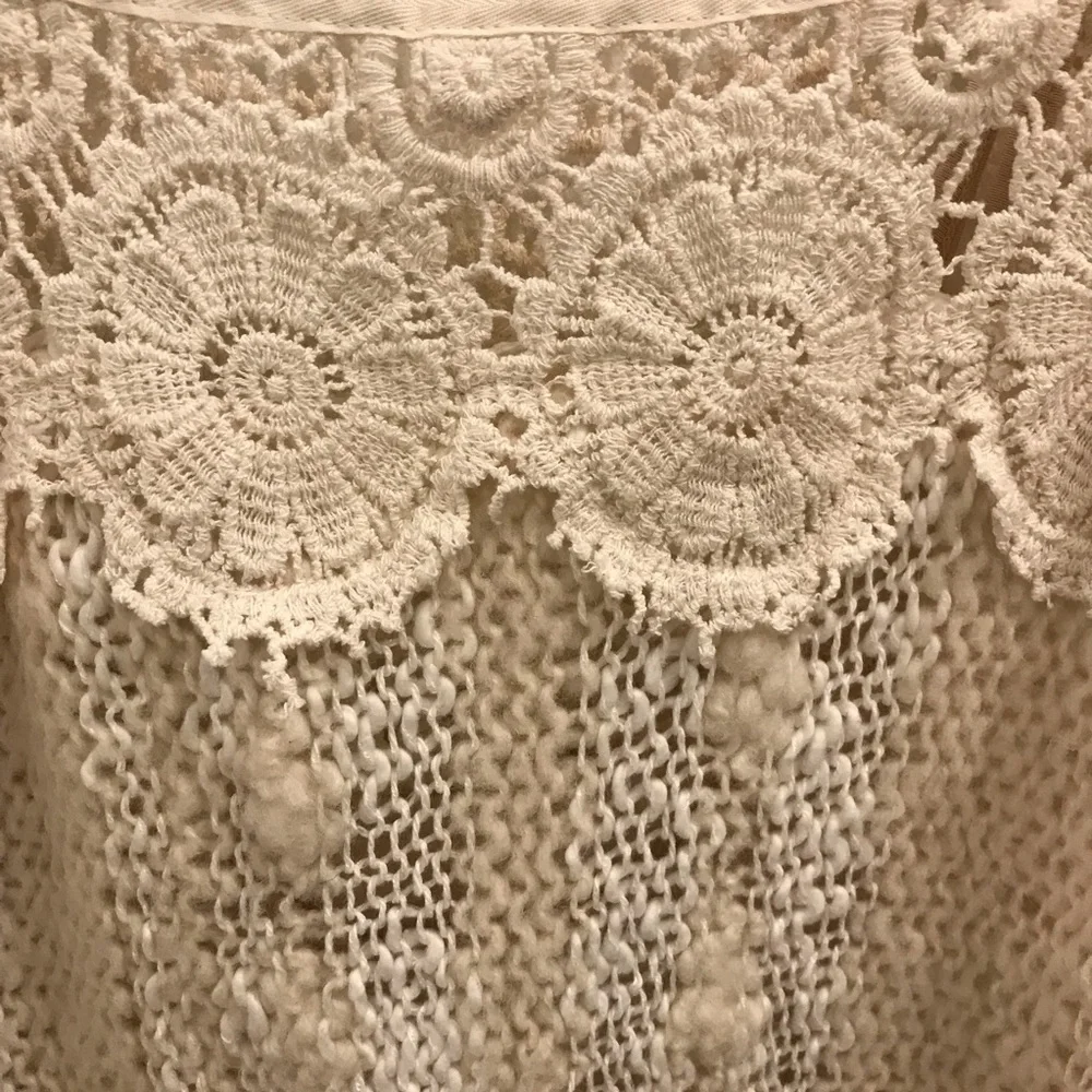 NWT Free People Aurora Crochet Knit Dress medium cream white ivory - Picture 4 of 9